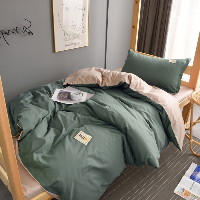 91家纺网 家纺一手货源 找家纺 （总）2024新款单人学生宿舍学生床三件套13372纯棉纯色全棉斜纹素色