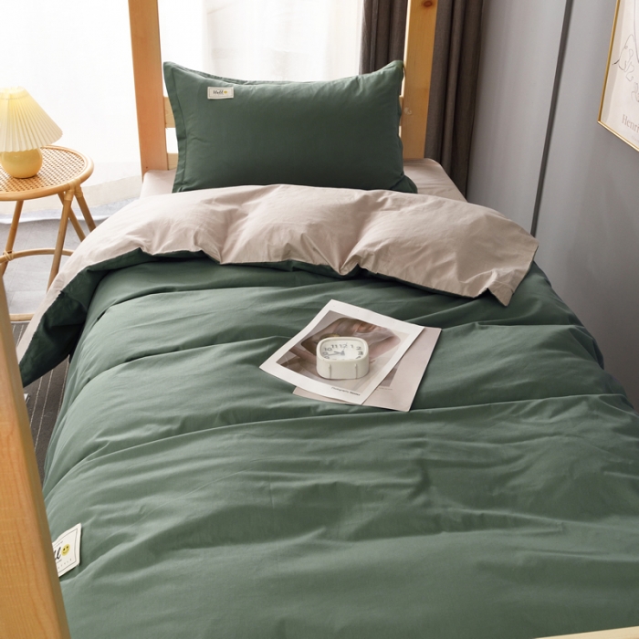 91家纺网 家纺一手货源 找家纺 （总）2024新款单人学生宿舍学生床三件套13372纯棉纯色全棉斜纹素色