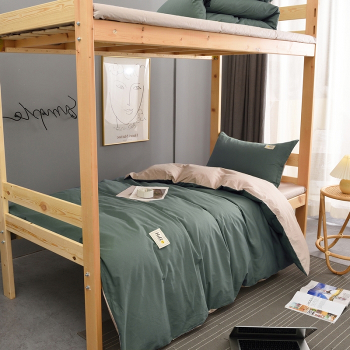 91家纺网 家纺一手货源 找家纺 （总）2024新款单人学生宿舍学生床三件套13372纯棉纯色全棉斜纹素色