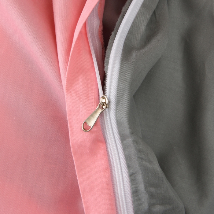 91家纺网 家纺一手货源 找家纺 晶缦 2022新款宿舍学生床全棉13372纯色三件套 粉灰