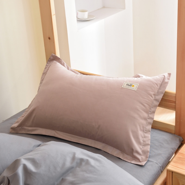 91家纺网 家纺一手货源 找家纺 晶缦 2022新款宿舍学生床全棉13372纯色三件套 卡其灰