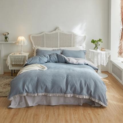 91家纺网 家纺一手货源 找家纺 （总）风向标家纺2022新款40s水波纹提花水洗棉四件套