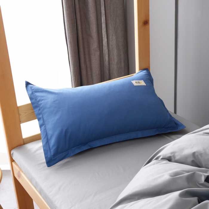 91家纺网 家纺一手货源 找家纺 晶缦 2022新款宿舍学生床全棉13372纯色三件套 牛仔蓝