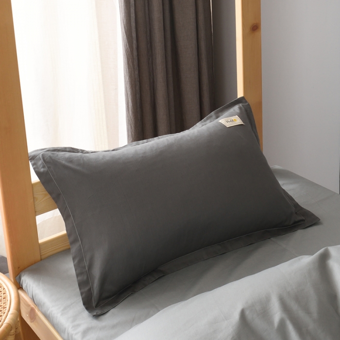 91家纺网 家纺一手货源 找家纺 晶缦 2022新款宿舍学生床全棉13372纯色三件套 深灰