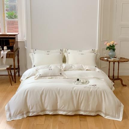 91家纺网 家纺一手货源 找家纺 总）馨蕊家居2022秋冬新品100支高定系列全棉四件套-觅夏