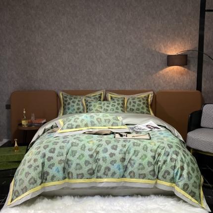 91家纺网 家纺一手货源 找家纺 7月100S美式复古风数码印花四件套 霾沧-绿