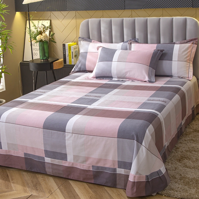 91家纺网 家纺一手货源 找家纺 简冠家纺 2022新款全棉加厚生态磨毛四件套 莫格-粉