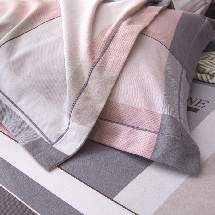 91家纺网 家纺一手货源 找家纺 简冠家纺 2022新款全棉加厚生态磨毛四件套 莫格-粉