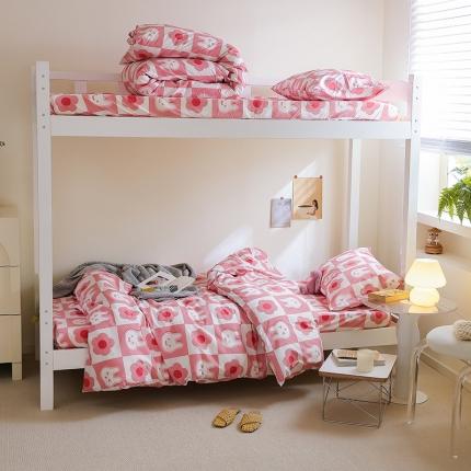 91家纺网 家纺一手货源 找家纺 寐眠 2022新款全棉印花学生三件套 甜心兔子