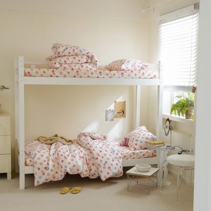 寐眠 2022新款全棉印花学生三件套 水蜜桃 粉