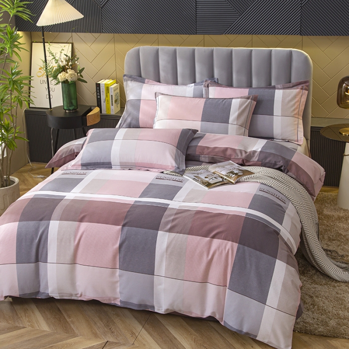 91家纺网 家纺一手货源 找家纺 简冠家纺 2022新款全棉加厚生态磨毛系列单被套 莫格-粉