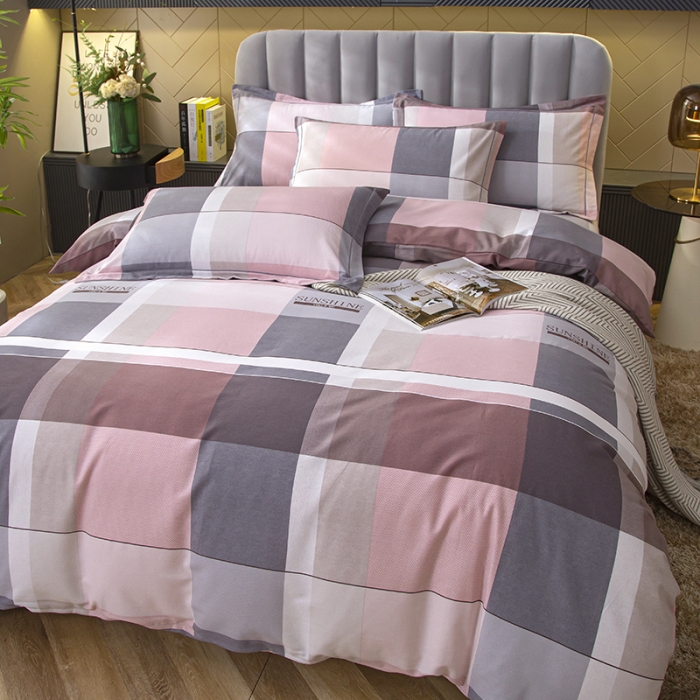 91家纺网 家纺一手货源 找家纺 简冠家纺 2022新款全棉加厚生态磨毛系列单被套 莫格-粉