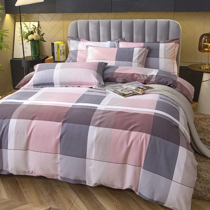 91家纺网 家纺一手货源 找家纺 简冠家纺 2022新款全棉加厚生态磨毛系列单被套 莫格-粉