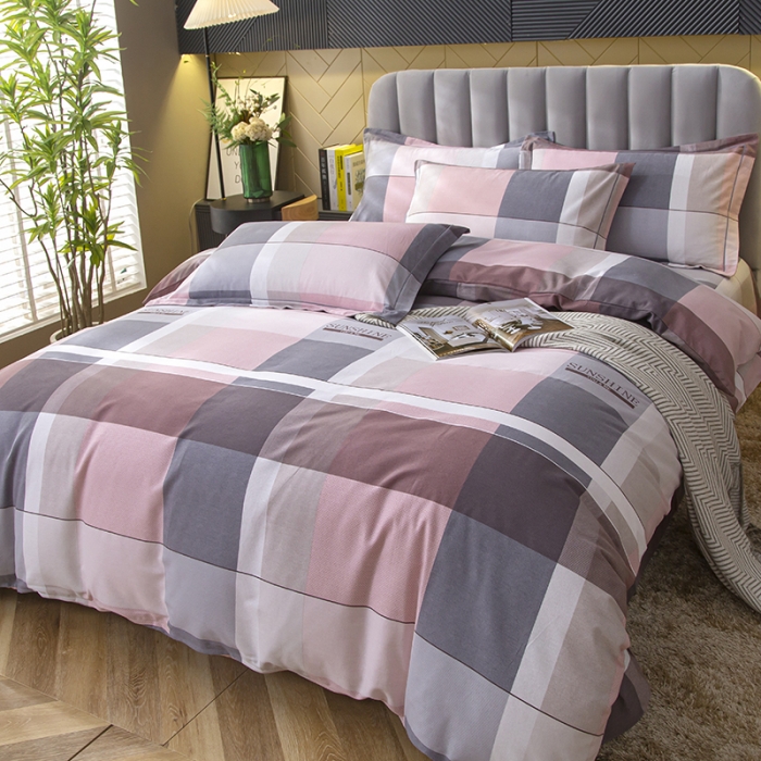 91家纺网 家纺一手货源 找家纺 简冠家纺 2022新款全棉加厚生态磨毛系列单被套 莫格-粉