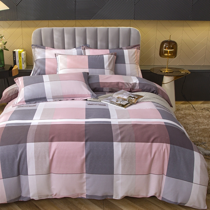 91家纺网 家纺一手货源 找家纺 简冠家纺 2022新款全棉加厚生态磨毛系列单被套 莫格-粉