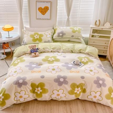 乐童新款全棉网红直播爆款吊边一字绣工艺款四件套（二）莫奈花园