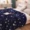 91家纺网 家纺一手货源 找家纺 坦客毯业 新款印花法莱绒毛毯沙发盖毯午睡毯子 璀璨星空-蓝