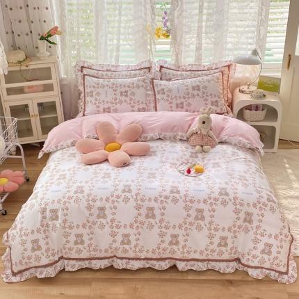 91家纺网 家纺一手货源 找家纺 （总）艾唯希 2024新款法式花边全棉四件套