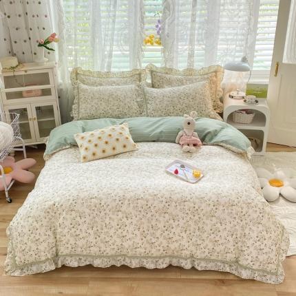 91家纺网 家纺一手货源 找家纺 （总）艾唯希 2024新款法式花边全棉四件套