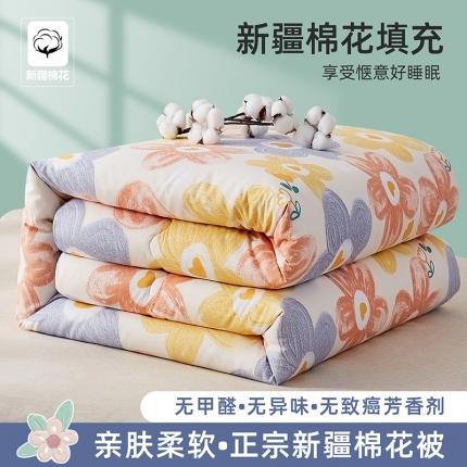 91家纺网 家纺一手货源 找家纺 暖阳 2023新款新疆棉花被子冬被加厚冬季保暖棉被褥被芯 芬芳花园米
