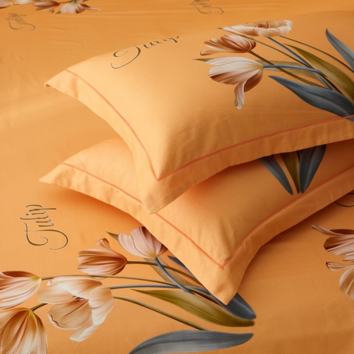 91家纺网 家纺一手货源 找家纺 金纱玉纺2022新款全棉生态大版磨毛四件套 罗曼蒂克-兰