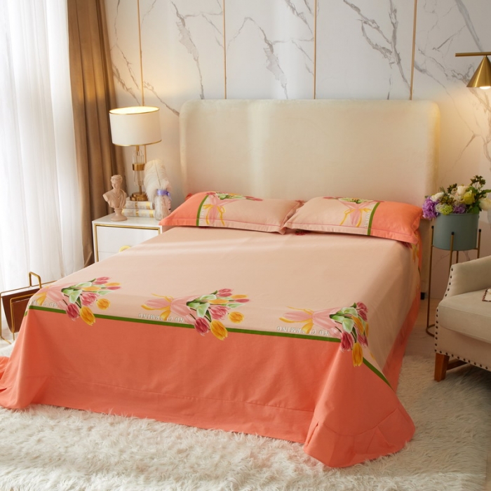 91家纺网 家纺一手货源 找家纺 金纱玉纺2022新款全棉生态大版磨毛四件套 曼妙时光-粉