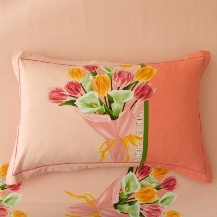 91家纺网 家纺一手货源 找家纺 金纱玉纺2022新款全棉生态大版磨毛四件套 曼妙时光-粉