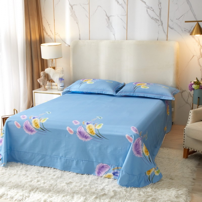 91家纺网 家纺一手货源 找家纺 金纱玉纺2022新款全棉生态大版磨毛四件套 秋色宜人-兰