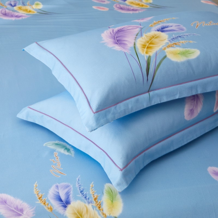 91家纺网 家纺一手货源 找家纺 金纱玉纺2022新款全棉生态大版磨毛四件套 秋色宜人-兰