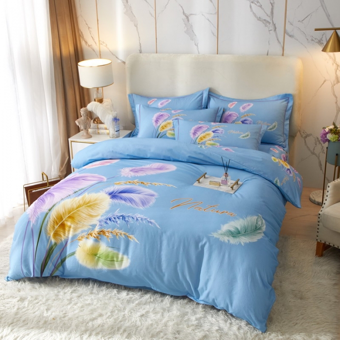 91家纺网 家纺一手货源 找家纺 金纱玉纺2022新款全棉生态大版磨毛四件套 秋色宜人-兰