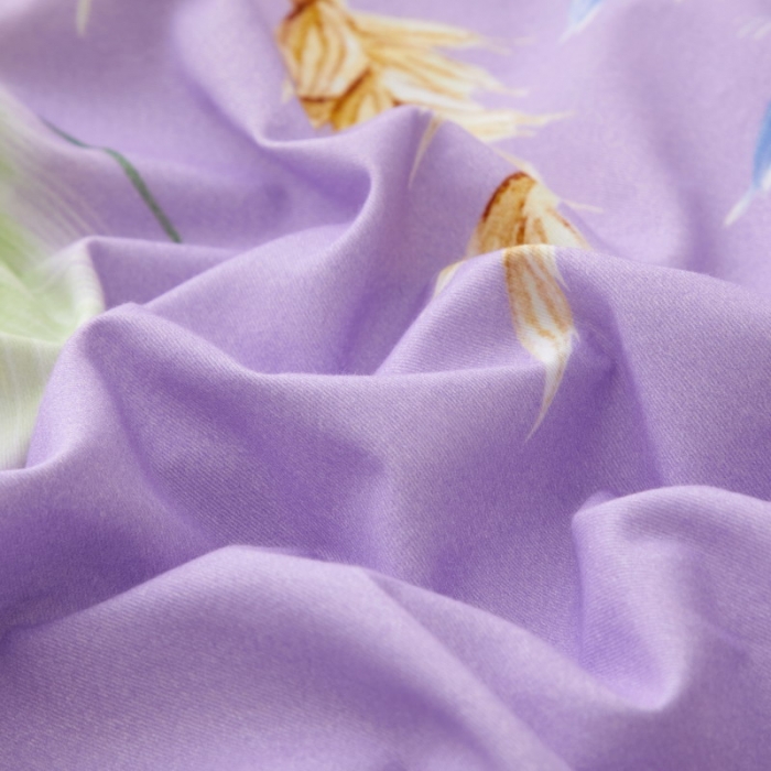 91家纺网 家纺一手货源 找家纺 金纱玉纺2022新款全棉生态大版磨毛四件套 秋色宜人-紫