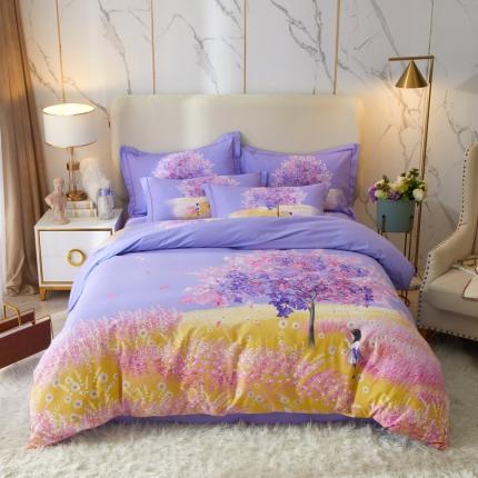 91家纺网 家纺一手货源 找家纺 金纱玉纺2022新款全棉生态大版磨毛四件套 许愿精灵