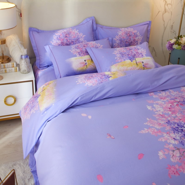 91家纺网 家纺一手货源 找家纺 金纱玉纺2022新款全棉生态大版磨毛四件套 许愿精灵