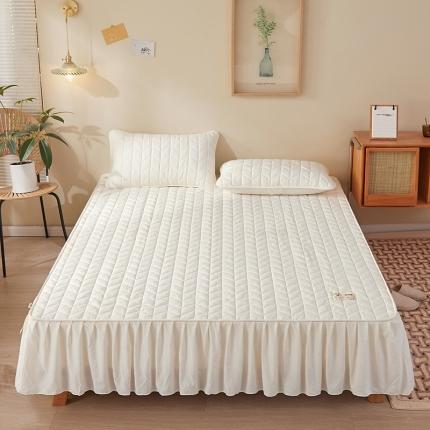 91家纺网 家纺一手货源 找家纺 （总）居眠2022新款A类原棉大豆夹棉床裙款床笠全棉原棉床笠