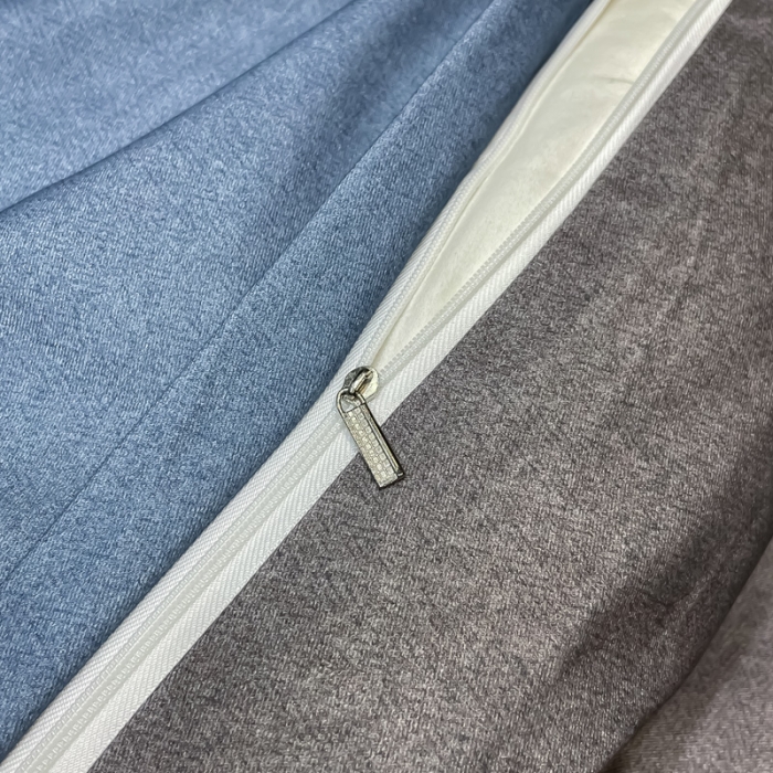 91家纺网 家纺一手货源 找家纺 金爱家 2023新款大阪纯棉生态磨毛条格简约系列四件套 莱伯妮-兰