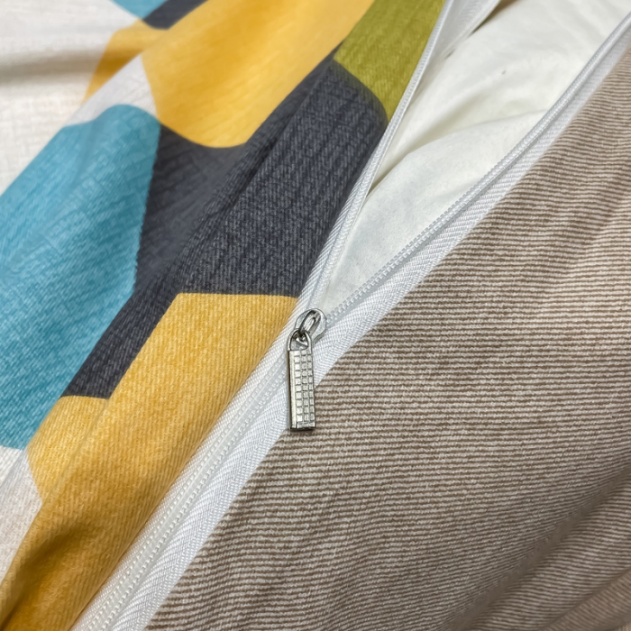 91家纺网 家纺一手货源 找家纺 金爱家 2023新款大阪纯棉生态磨毛条格简约系列四件套 清风吟-兰