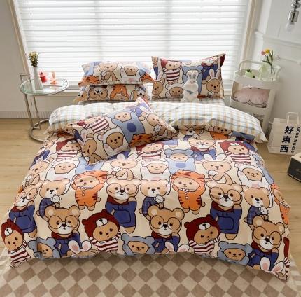 柠馨 2022新款13376全棉印花四件套 小熊家族