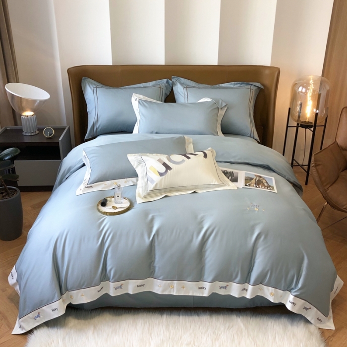 91家纺网 家纺一手货源 找家纺 (总)优然居 2022新款100支贡缎刺绣四件套-马里奥系列