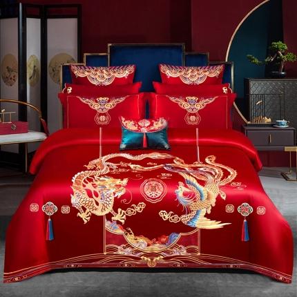 91家纺网 家纺一手货源 找家纺 （总）甜咪咪 2022新款磨毛刺绣婚庆四件套系列