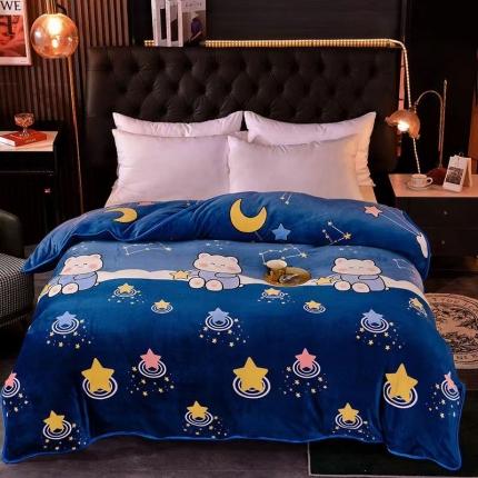 91家纺网 家纺一手货源 找家纺 2025新款9斤重加厚直播爆款牛奶绒金貂法莱绒单品被套可爱熊