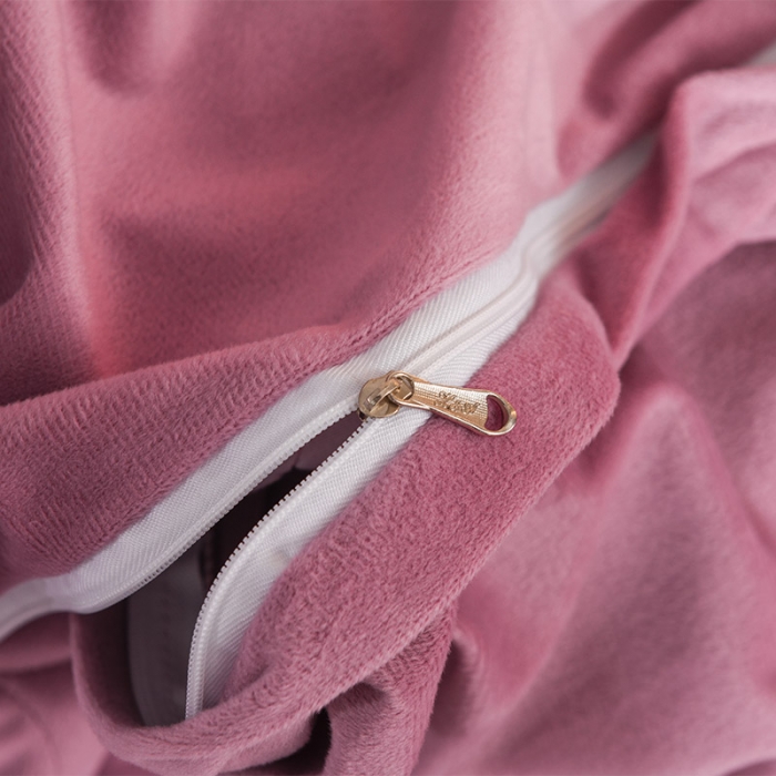 91家纺网 家纺一手货源 找家纺 恒爱 2022秋冬水晶绒翩翩花舞夹棉床裙四件套 豆沙红