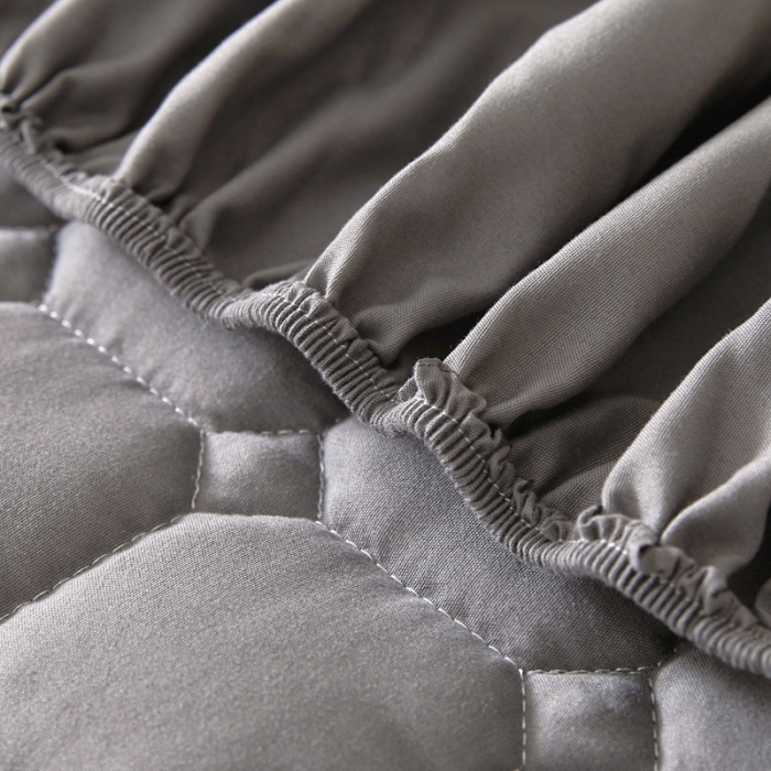 91家纺网 家纺一手货源 找家纺 初心家纺 2022新款A类加密原棉夹棉床笠单品及三件套 高雅灰