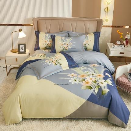 91家纺网 家纺一手货源 找家纺 （总）雲归梦 2022年新款加厚全棉大版四件套第二批-花卉