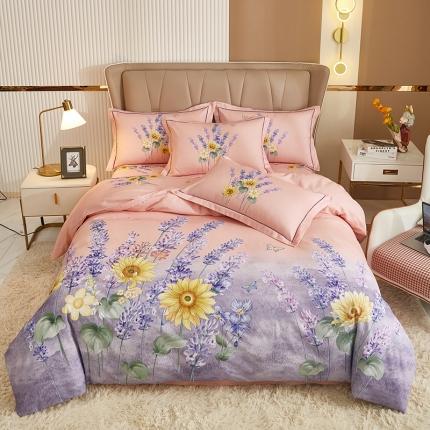 91家纺网 家纺一手货源 找家纺 雲归梦 2022年新款加厚全棉大版四件套第二批-花卉 秋月午后