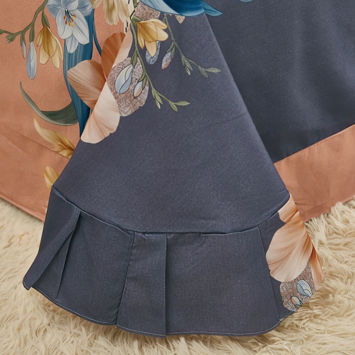 91家纺网 家纺一手货源 找家纺 雲归梦 2022年新款加厚全棉大版四件套第二批-花卉 花好月圆-粉