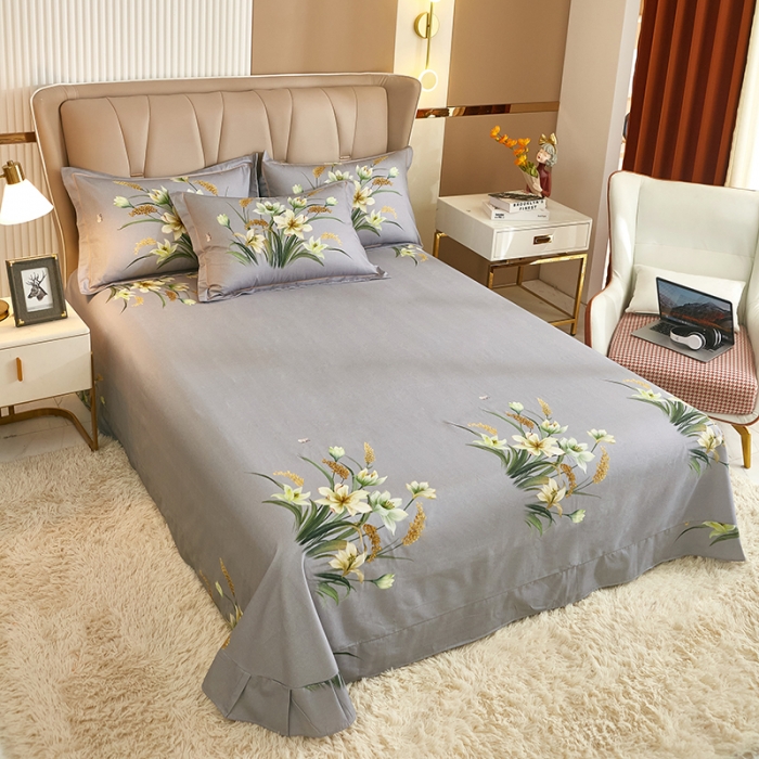 91家纺网 家纺一手货源 找家纺 雲归梦 2022年新款加厚全棉大版四件套第二批-花卉 花容月貌-绿