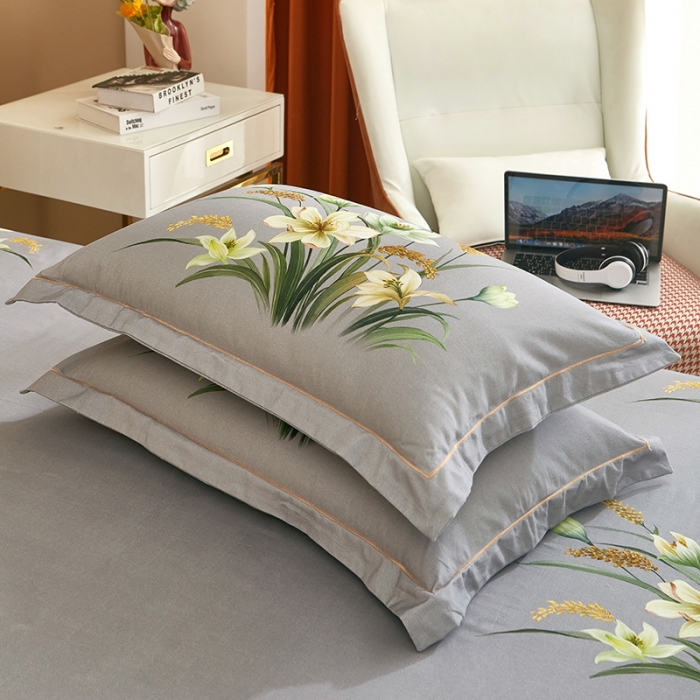 91家纺网 家纺一手货源 找家纺 雲归梦 2022年新款加厚全棉大版四件套第二批-花卉 花容月貌-绿