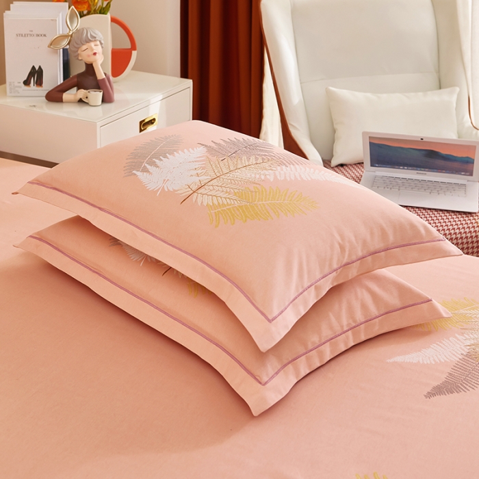 91家纺网 家纺一手货源 找家纺 雲归梦 2022年新款加厚全棉大版四件套第二批-花卉 花叶倾情-粉