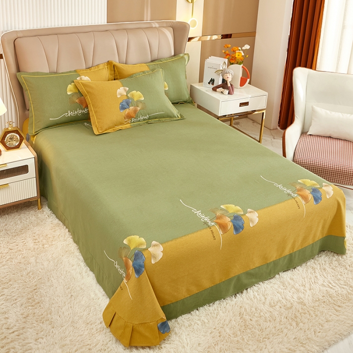 91家纺网 家纺一手货源 找家纺 雲归梦 2022年新款加厚全棉大版四件套第二批-花卉 江南之韵-黄