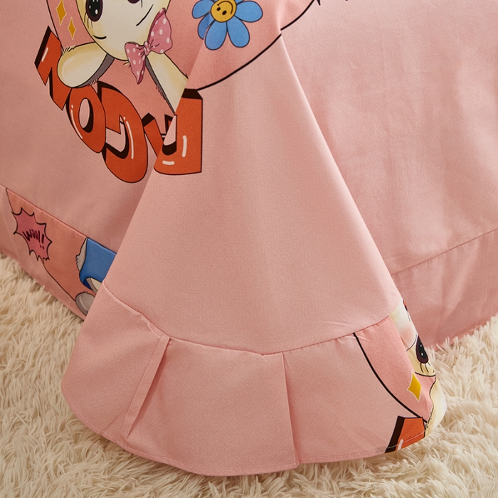 91家纺网 家纺一手货源 找家纺 雲归梦 2022年新款加厚全棉大版四件套第二批-花卉 邻家兔-紫